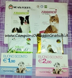 ricevuti campioni omaggio cibo per cani e gatti