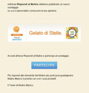Sondaggio Mulino Bianco scade 2 Luglio
