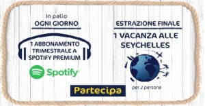 Vinci subito uno dei 109 abbonamenti trimestrali a Spotify