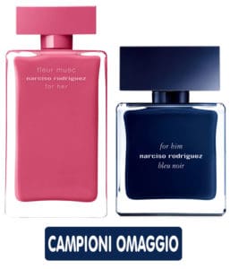 Campioni omaggio di Fleur Musc e Bleu Noir di Narciso Rodriguez