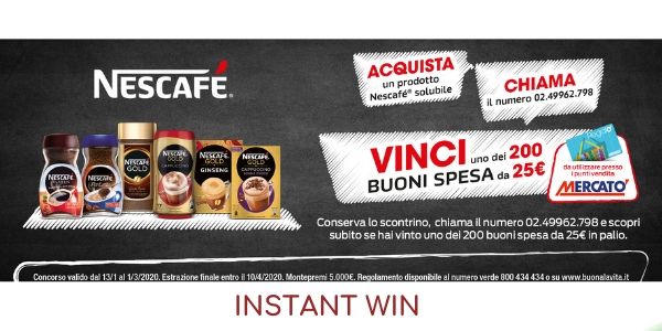 Instant win Nescafè-Mercatò