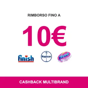 Cashback Finish Napisan Vanish, rimborso fino a 10 euro