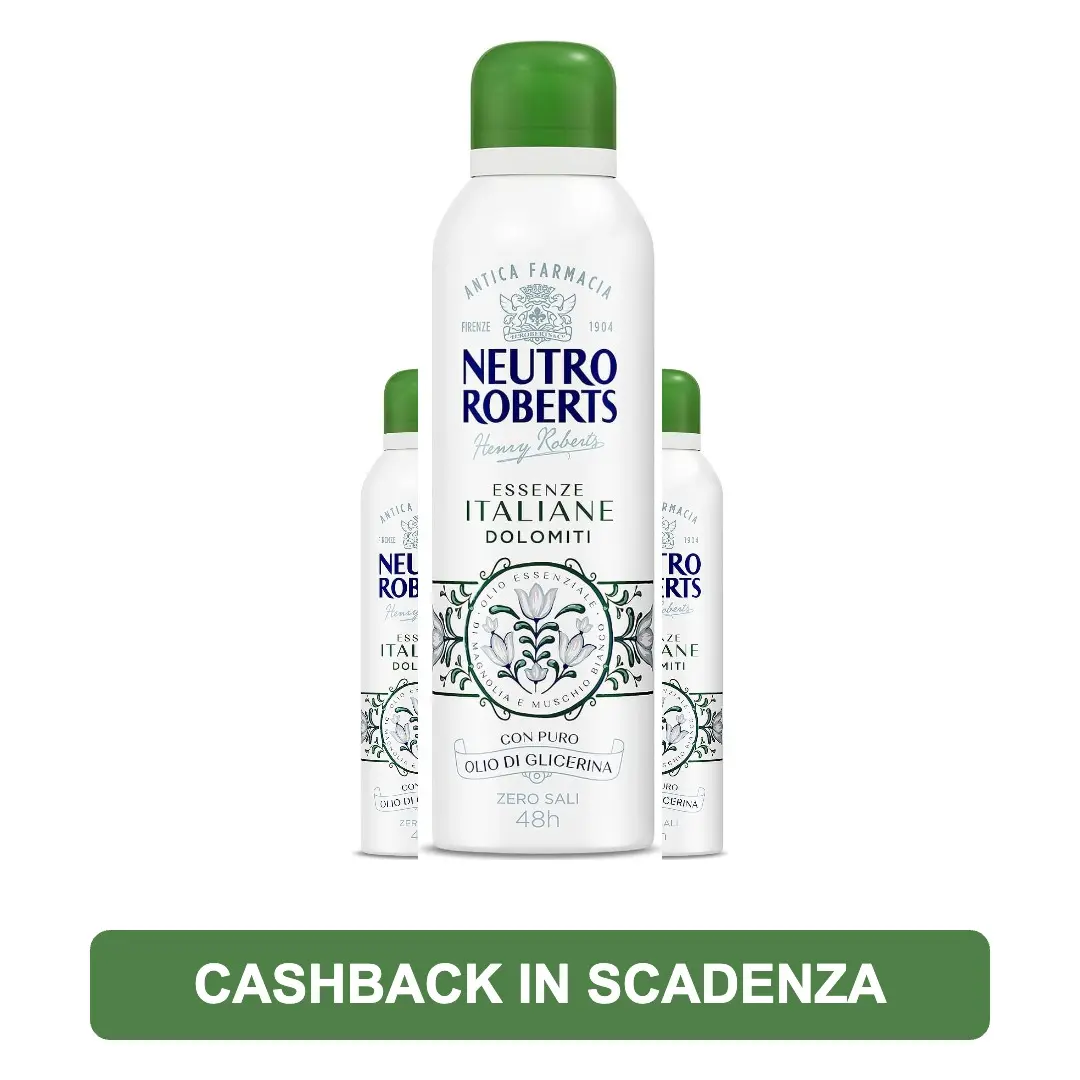 Cashback Neutro Roberts da MD, deodoranti spray con rimborso 2 euro