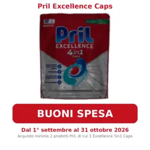 Cashback Pril Excellence Caps, buoni spesa