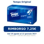 Cashback Tempo Original Box, rimborso 7,25 euro