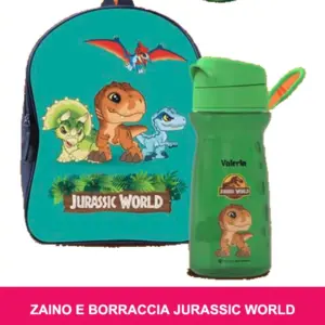 Zaino e borraccia Jurassic World in palio nel concorso Crema Bel Paese Piccoli esploratori crescono