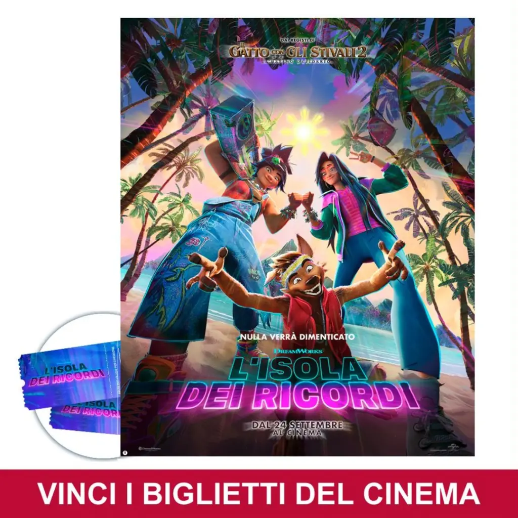 Locandina del film L'Isola dei Ricordi e biglietti del cinema, premi del concorso Universal For Fans