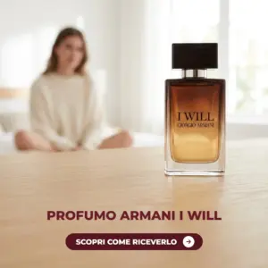 Il profumo I Will di Giorgio Armani nel formato da 100 ml che Armani Beauty manda ai 25 tester selezionati