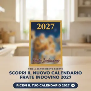 Calendario di Frate Indovino 2027 appoggiato su un piano di cucina