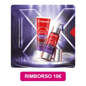 Prodotti Colgate Max White della promozione Spendi Riprendi e Vola in Finale