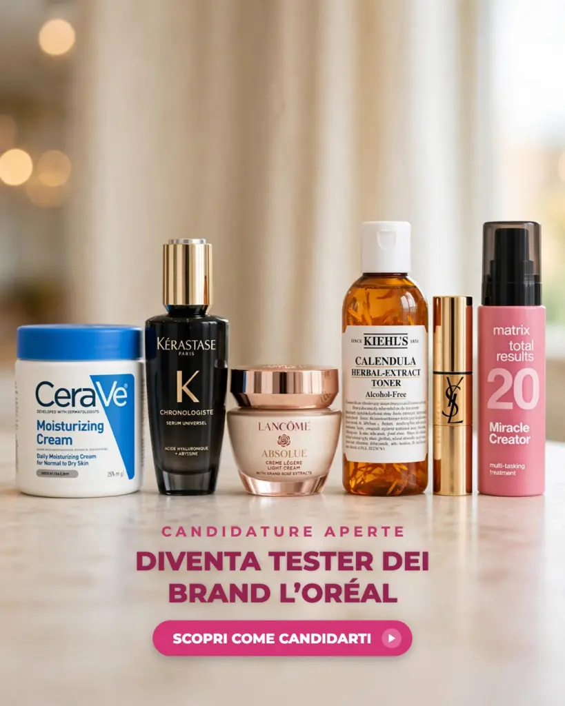 Prodotti CeraVe, Kérastase, Lancôme, Kiehl's, YSL e Matrix del programma tester L'Oréal Back to Beauty