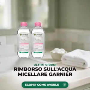 Due flaconi di Acqua Micellare Garnier da 400 ml in bagno, rimborso della meno cara