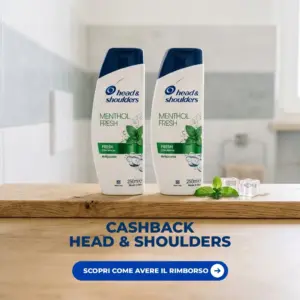 Due flaconi Head & Shoulders Menthol Fresh per il cashback