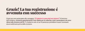 Conferma di registrazione per il test rapido celiachia PrimaLab di Schär