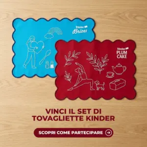 Set di 2 tovagliette Kinder in tessuto, premio del concorso Il Buongiorno che ti Somiglia