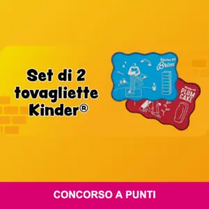 Set di 2 tovagliette Kinder, premio della missione a classifica Quelli della Colazione