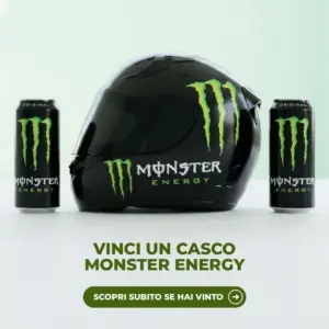 Casco e lattine Monster Energy del concorso Despar