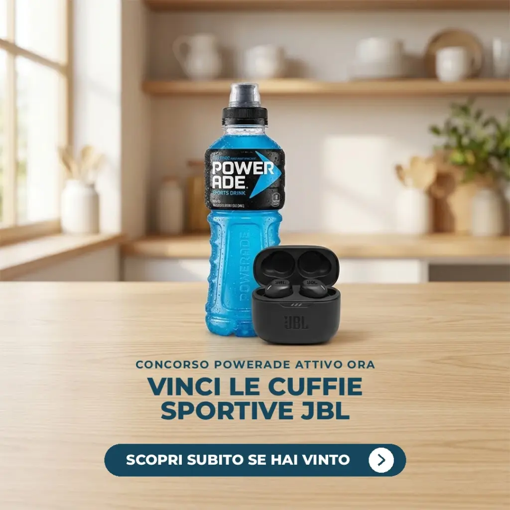 Bottiglia Powerade e cuffie sportive JBL Endurance Zone, premio del concorso Corri e vinci con Powerade