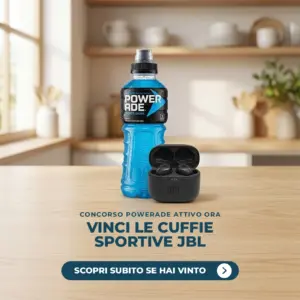 Bottiglia Powerade e cuffie sportive JBL Endurance Zone, premio del concorso Corri e vinci con Powerade