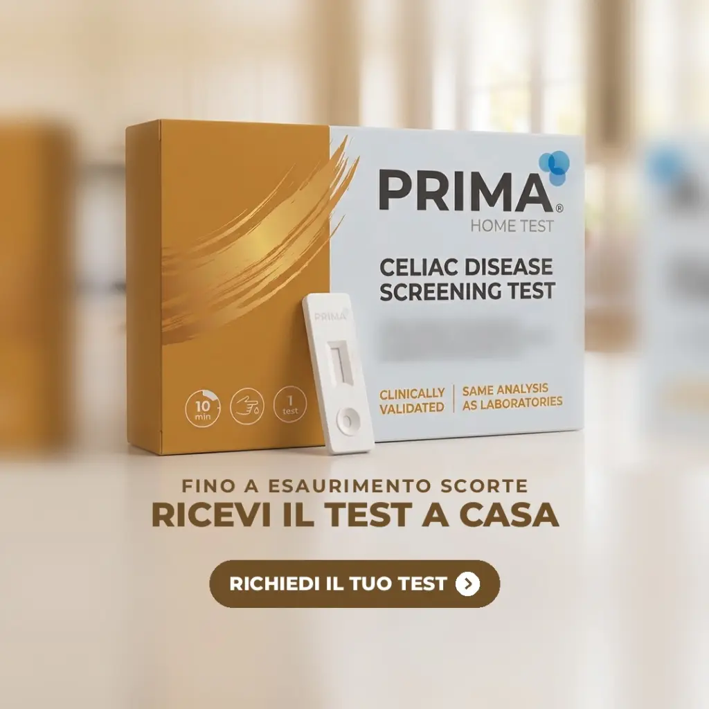Confezione del test rapido celiachia PrimaLab di Schär da richiedere gratis a casa