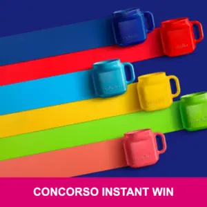 Tazze colorate Nutella in palio nel concorso instant win Quelli della Colazione