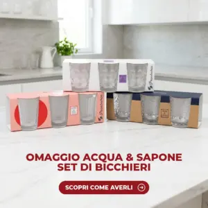 Set di bicchieri in vetro in omaggio da Acqua & Sapone