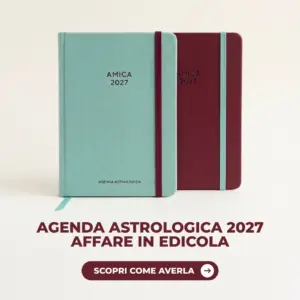 Agenda astrologica Amica 2027, affare in edicola, nei colori verde acqua e rosso rubino