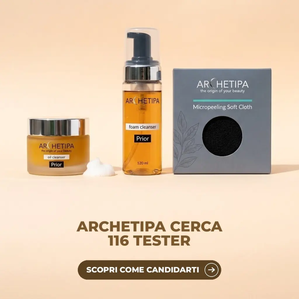Kit Archetipa per la Doppia Detersione: vasetto Oil Cleanser Prior, flacone Foam Cleanser Prior e scatola Micropeeling Soft Cloth