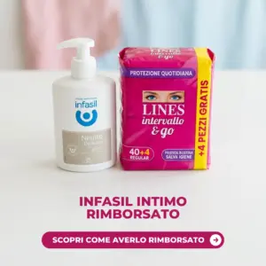 Salvaslip Lines Intervallo e detergente intimo Infasil per il cashback