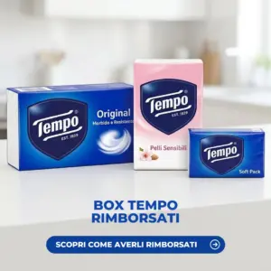Confezioni di fazzoletti Tempo Soft Pack e Box per il cashback in Tigotà