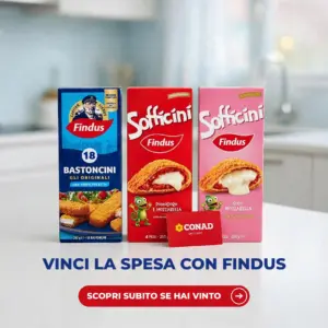 Confezioni Findus e gift card Conad del concorso Raddoppia il Gusto