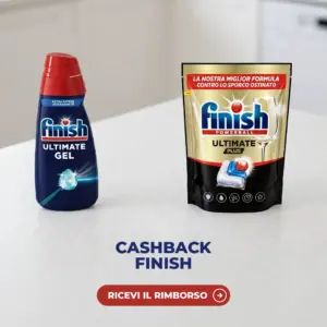 Cashback Finish Ti Rimborsa: rimborso di 10 € con Finish Ultimate Plus e Ultimate Gel