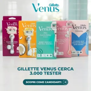 I 5 rasoi Gillette Venus del progetto tester TRND: Sugarberry, Coconut, Sensitive, Spa Breeze e Intimate