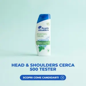 Flacone di shampoo Head & Shoulders Menthol Fresh su sfondo verde acqua
