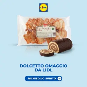 Dolcetto omaggio Lidl Plus: sfoglie Sondey e roll farcito con il logo Lidl