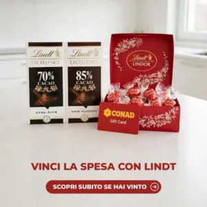 Tavolette Lindt Excellence, Lindor e gift card Conad del concorso Lindt Conad