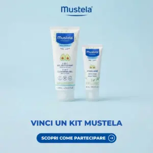 Kit Mustela pelle normale con 2 in 1 gel detergente e crema viso Hydra Bebe, premio del concorso Mustela