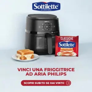 Friggitrice ad aria Philips e confezione di Sottilette per il concorso Sottilette
