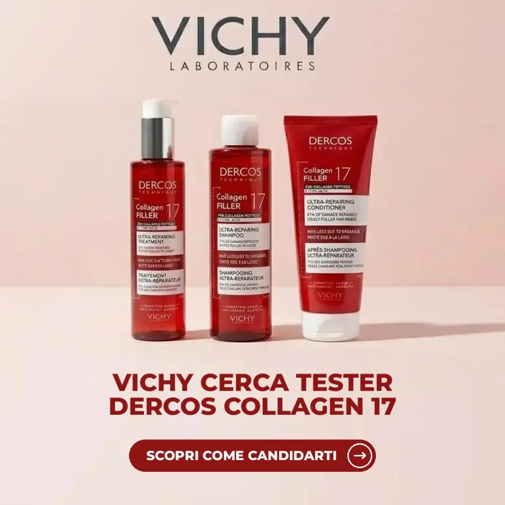 Routine Vichy Dercos Collagen 17 Filler: pre-shampoo, shampoo e balsamo